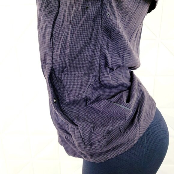 Lululemon Women's Houndstooth Swift Black Full-Zip Windbreaker Relay Jacket Sz M - Picture 4 of 8